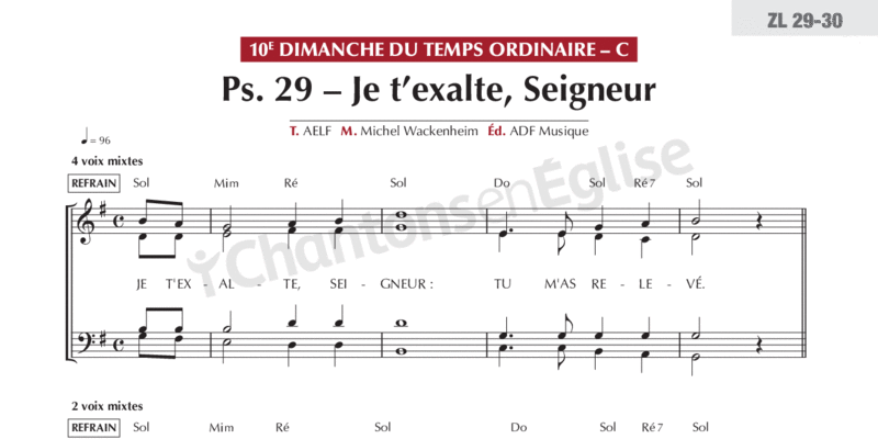 Chantons En Eglise Psaume Je Texalte Seigneur E Dim C Aelf Hot Sex Picture