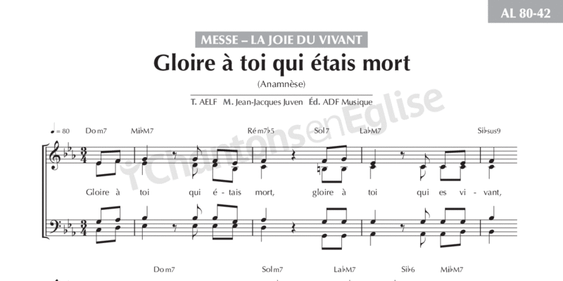 Chantons En Eglise Messe La Joie Du Vivant Gloire Toi Qui Tais